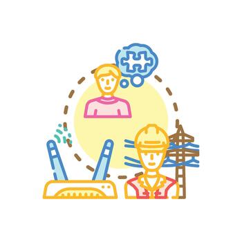 Problem. solving process designs finding money solution concept vector
