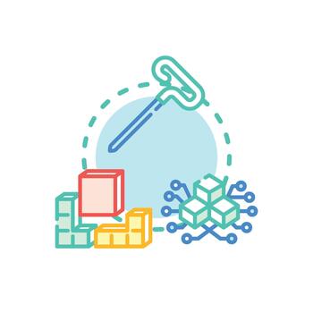 Modular block pattern. assembling system concept illustration pack vector