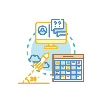Online pack education learning. tutorial concept teaching program vector
