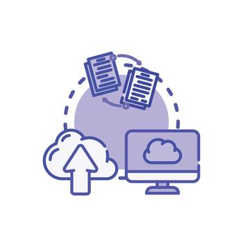 Files content sharing. designs cloud computing concept vector