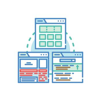 Creating web page development strategy and optimization processes vector
