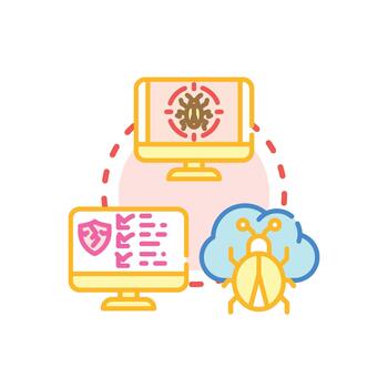 Malicious software attacking digital devices concept vector