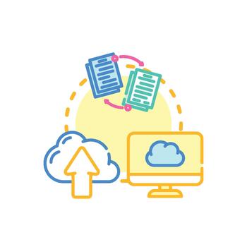 Files content sharing cloud computing concept vector