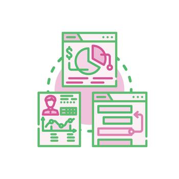 Website visitor conversion rate process analyzing data vector