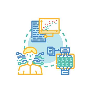 Artificial. intelligence model processing data and learning algorithm concepts vector
