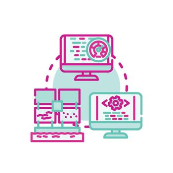 Software testing execution optimizing. development workflow variety vector