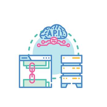 Server forms data link programming connecting web application with. database vector