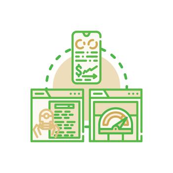 Web traffic analytics dashboard analyzing digital data vector