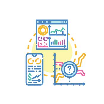 web basado. analítica tablero mostrando paquete múltiple datos visualización vector