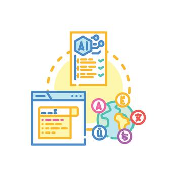 Digital modern document processing optimizing. data management technology vector