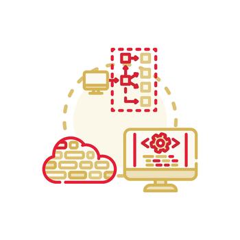 Low pack level programming building code. and technologies vector