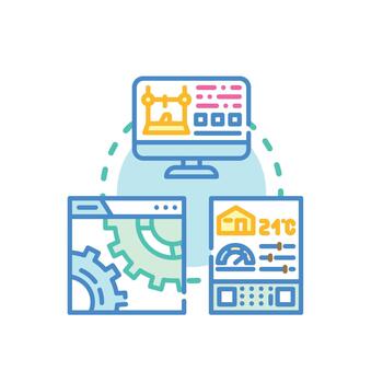 Control settings window managing interface. pack options vector