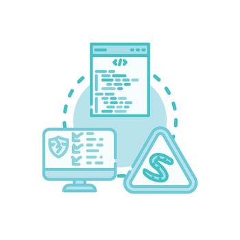 Malicious diversity code. hacking computer system causing data loss vector