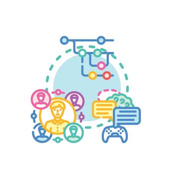 Collaborative. open source series software package development concept vector