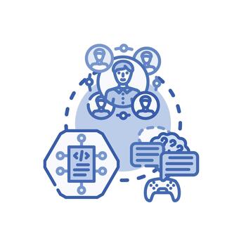 comunidad impulsado abierto fuente software desarrollo. moderno vector