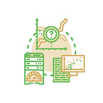 Database modern analysis process. optimizing big data management vector