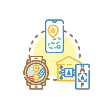 Smart device geolocation tracking system developing digital maps vector