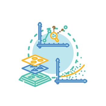 multistyle Artificial intelligence processing. data for machine learning analysis vector