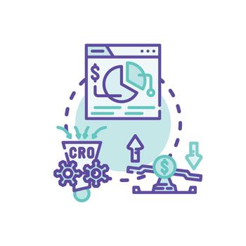 Utilization. rate optimization concept icon clean vector