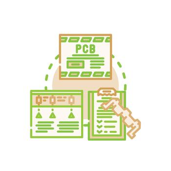 Technical product documentation workflow and development. process forms vector