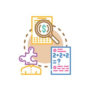 designs Problem statement clarifying. idea generation process vector