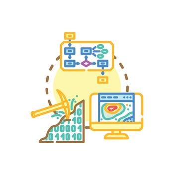 Massive. data transformation pack process analyzing big data vector