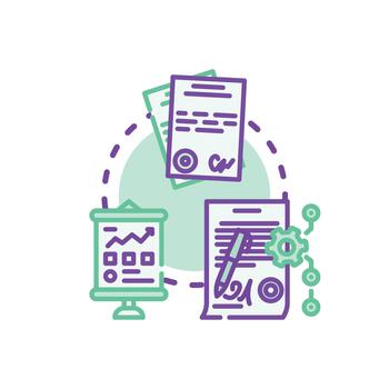 Group internal contract. minimal forms processing documents concept vector