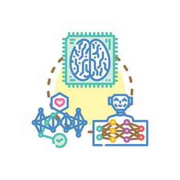 cognitivo informática mezcla artificial. inteligencia ai sistema desarrollo vector