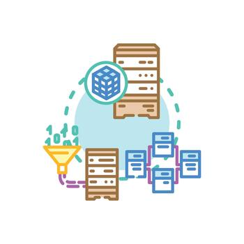 Database hub connecting range computing. information storage and processing vector