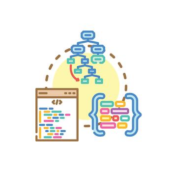 conceptos programación sintaxis diseño nuevo codificación idioma estructura. vector