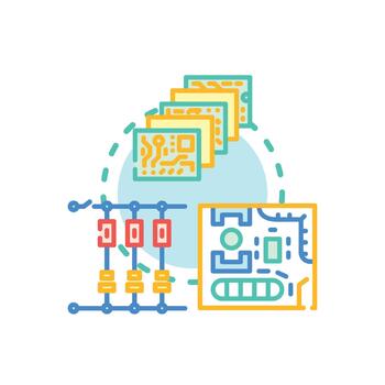 Layout design process conceptualizing types. user interface component structure vector