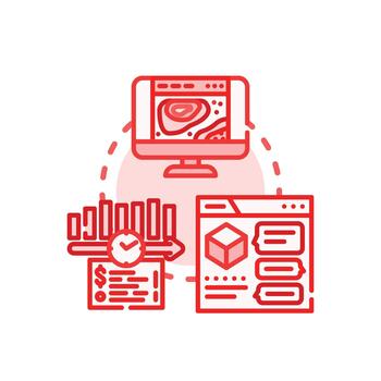 Premium annotated datasets. mix processing and data analysis vector