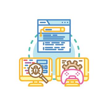 mix Creating zero bug. application through debugging process vector