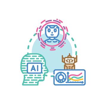 Ai trading bot using cloud computing. technology forms vector