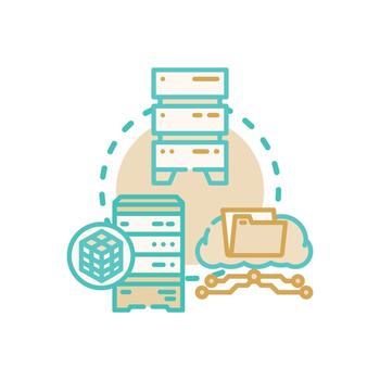 servidor almacenamiento racimo gerente. datos Procesando y nube mezcla informática vector