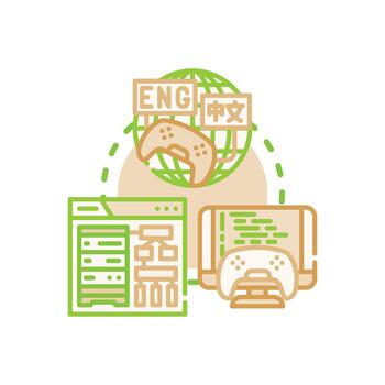 Marco principal programación idioma desarrollando nuevo conjunto software soluciones vector