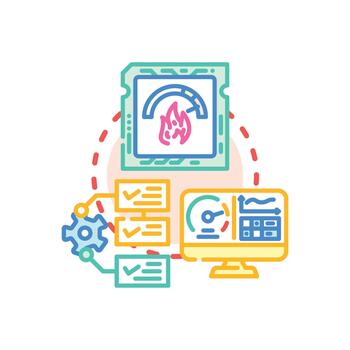 Cpu usage pack. level global data processing concept vector