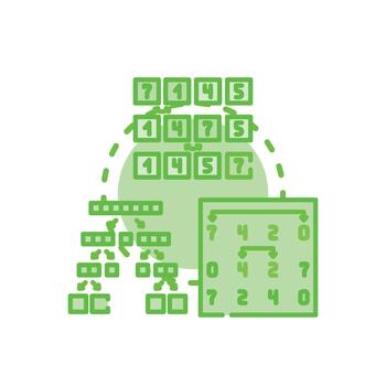 Bubble sorting algorithm processing. data sequence information simplified vector