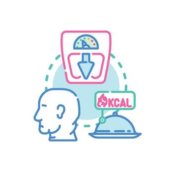 Appetite increase and decrease concept illustration vector