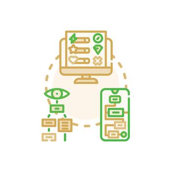 Developing. diversity mobile application user interface design process vector
