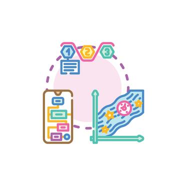 Task flow visualization optimizing business process. variations analysis vector
