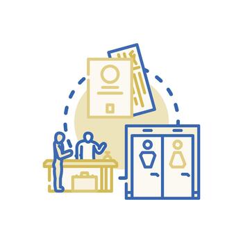 Entry security process authorizing. access styleset checking document vector