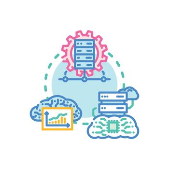 Information technology infrastructure diagram visualizing. cloud computing network concepts data vector