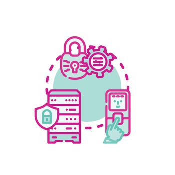User pack authentication. and access control computing concept vector