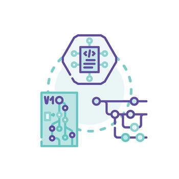 Coding program software styles. development and script writing vector
