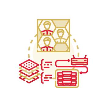 Network. edition application interface layer technology concept vector