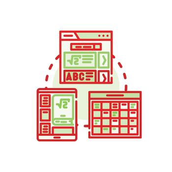 principiante amigable. curso conjunto aprendizaje plataforma interfaz diseño vector