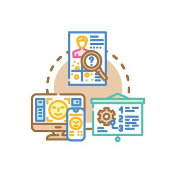 Training. usability edition concept for collaborative development vector