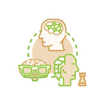 Artificial intelligence brain pack cognition. algorithm concept vector