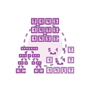 Bubble diversity sort algorithm processing data. array sorting vector